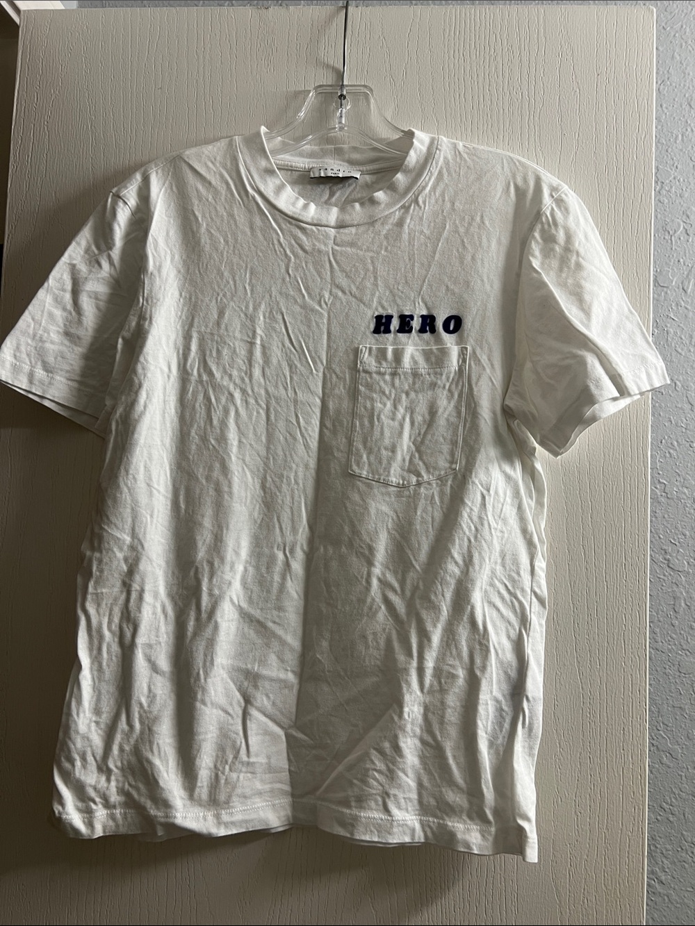 Men's White 'HERO' Chest Pocket Short-Sleeve Tee